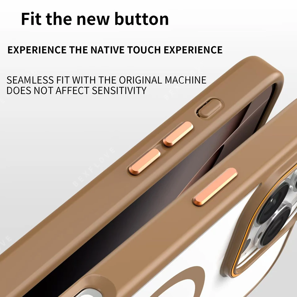 Crystal Clear Magnetic Phone Case with Shockproof Protection and Magsafe Wireless Charging Compatibility