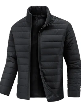 الخريف الوقوف طوق خفيفة الوزن سترات منتفخة الرجال جديد مبطن سترة مقاومة للماء Ripstop أسفل معزول سترة واقية معاطف 4