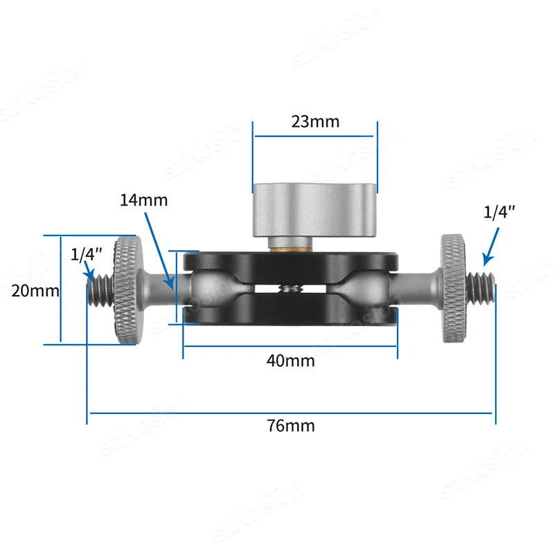 Magischer Arm mit Doppelkugelkopf, 1/4 Zoll-20 Schraube, verstellbare Universalverlängerung, magischer Arm für Monitormikrofon GoPro – Detail 7