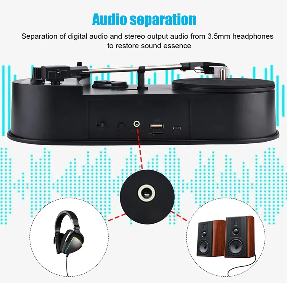 33/45RPM Ʈ   ũ  ڵ ÷̾ ̺ ȯ, MP3 TF ī/USB ̺  ũ ÷̾