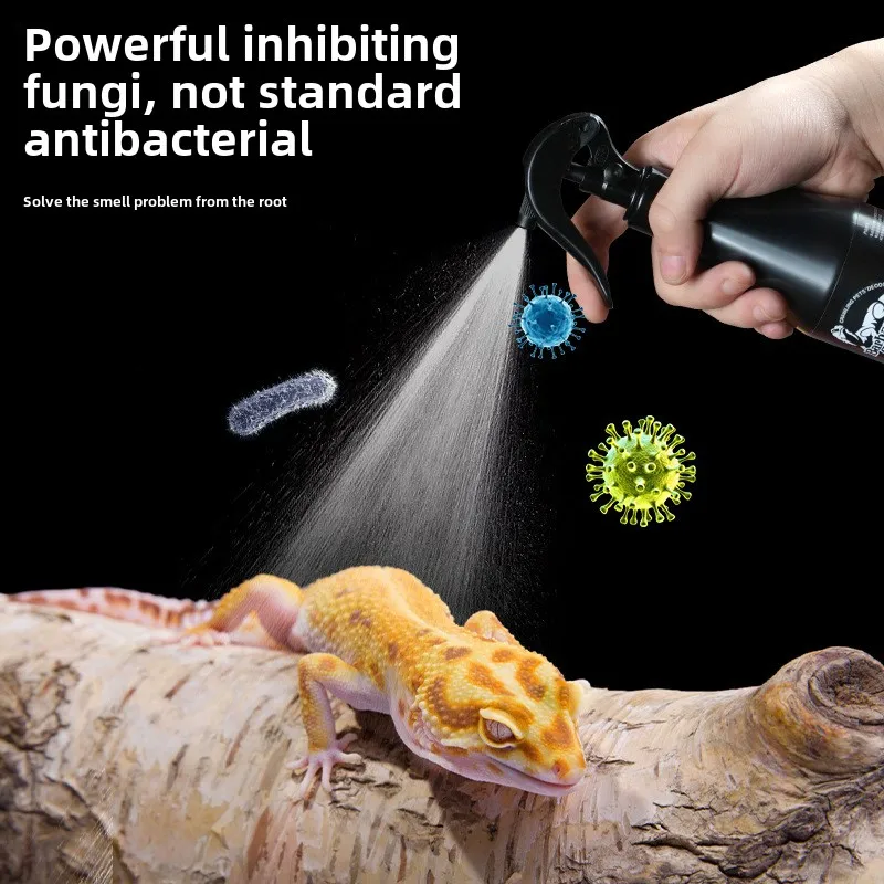 200ml Reptile Feces Deodorizing Spray-Odor Eliminator & Disinfectant for Gecko/Lizard/Snake Terrariums