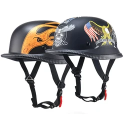 Motorcycle Helmet German Vintage Casco Moto Open Face Black Summer Retro Half Helmet Unisex Helmets Motorcycle Accessories
