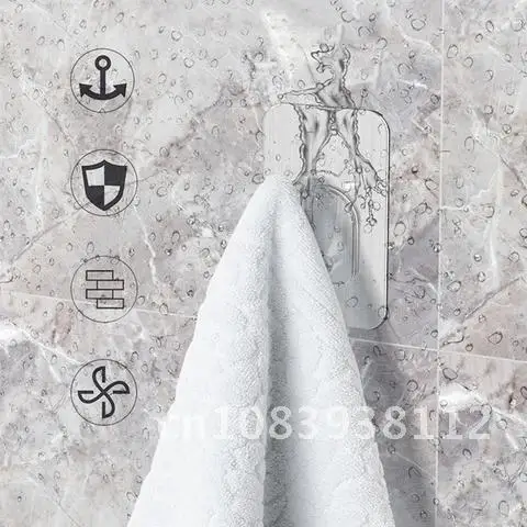 

Household Multifunctional Punch-Free Bathroom Kitchen Self-Adhesive Waterproof Hook Wholesale 5Pc Wall-Mounted Seamless Hook