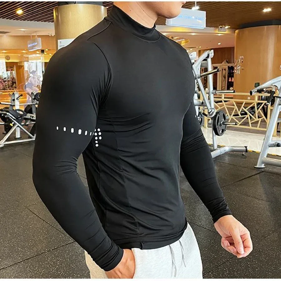 Running T-shirt Men Compression Shirt Quick Dry Training Wear Gym Workout Tops Muscle Tees