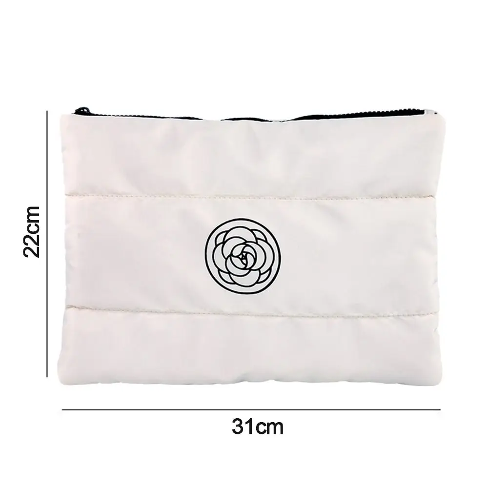 Portable Makeup Bag New Fashion Quilted Cotton Floral Cosmetic Storage Bag Large capacity Solid Color Travel Toiletry Bag 6