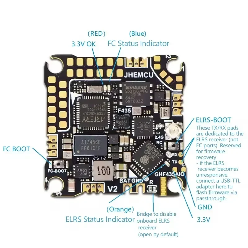 รูปสินค้า ตัวควบคุมโดรน 2-4S พร้อมระบบ OSD Baro Blackbox