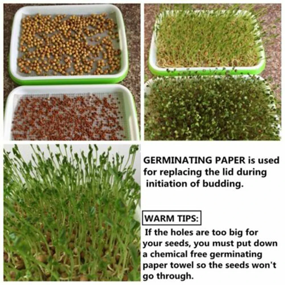 Seed Sprouter Tray Double Layer Soilless Culture Hydroponic Nursery Plate Sprouting Pot Planter Garden Home Plastic Tool hydroponic germination tray seedling box