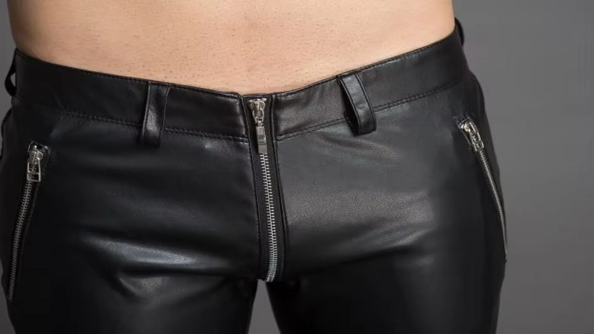 29-39 Men's New Clothing Slim Fashion Personality Horn Leather Pants Plus Size Leather Trousers Singer Stage Costumes
