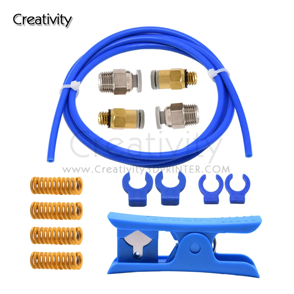 Bowden PTFE 튜브 PC4-01 KJH04-M6 공압 커넥터 포함, 엔더 3, 프로 엔더 5, 프로 CR-10, 10S 용, 8x2 5mm 용수철, 1.75mm 필라멘트