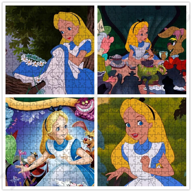 

300/500/1000 Pieces Jigsaw Puzzles Disney Alice In Wonderland Educational Toys Puzzle Toy for Kids/adults Birthday Creative Gift