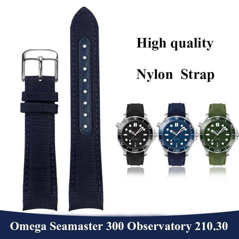 Cinturino Inferiore In Pelle Di Tela Da 20Mm Per Omega Seamaster 300 Speedmaster Bracciale Con Cinturino In Nylon 210.30 Con Marchio Co-Branded