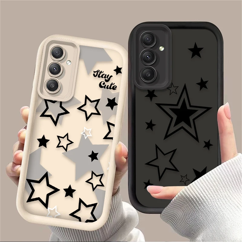 Black and White Star Design Protective Phone Case Cover