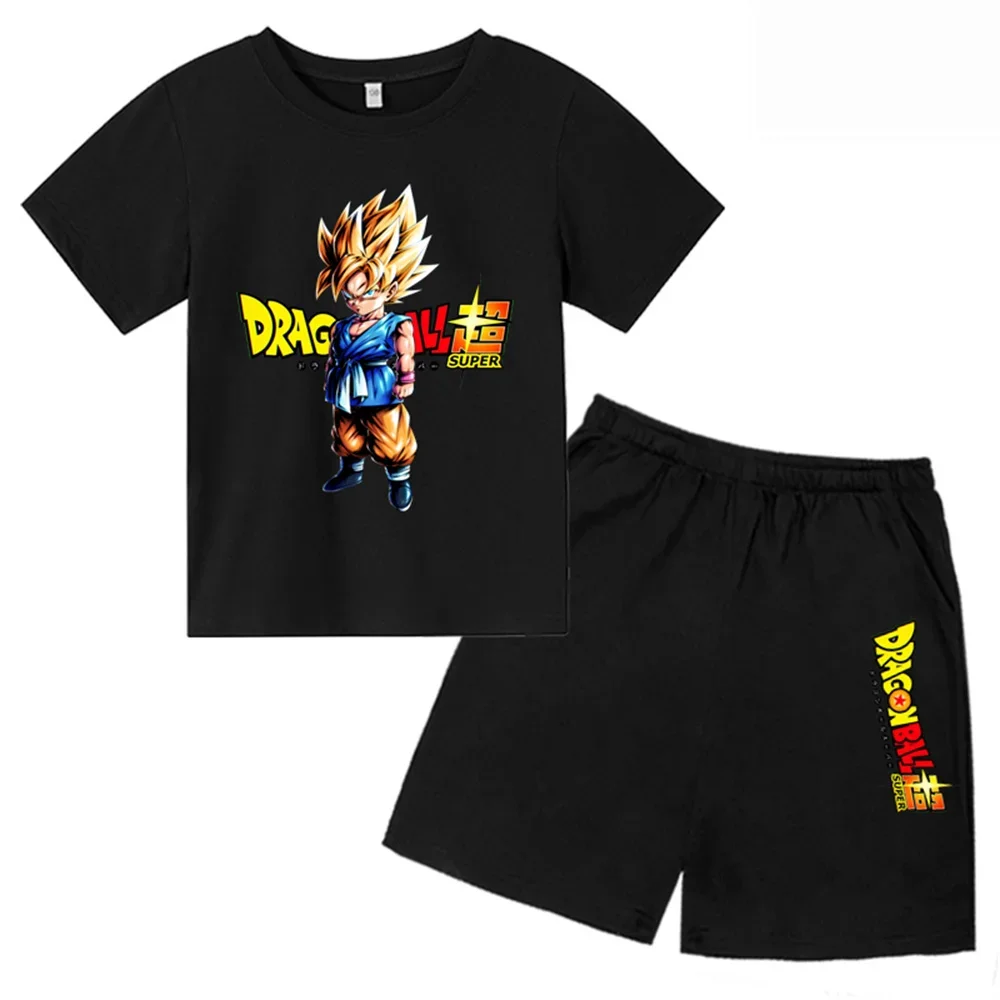 thumbnail image 1 of Conjunto de 2 camisetas de Dragon Ball para niños, camiseta de manga corta de verano para niños y niñas, camiseta informal de manga corta, ropa para niños, 1 of 5