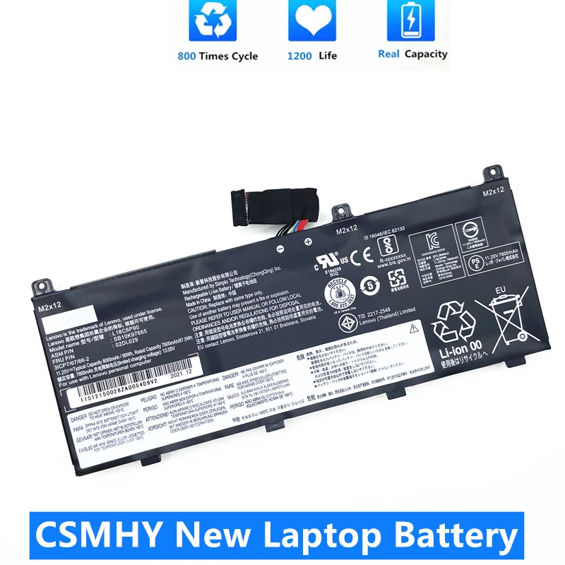 CSMHY New L18C6P90 Laptop Battery for Lenovo Thinkpad P53 L18M6P90 SB10K97665 11.25V 90WH L18C6P90