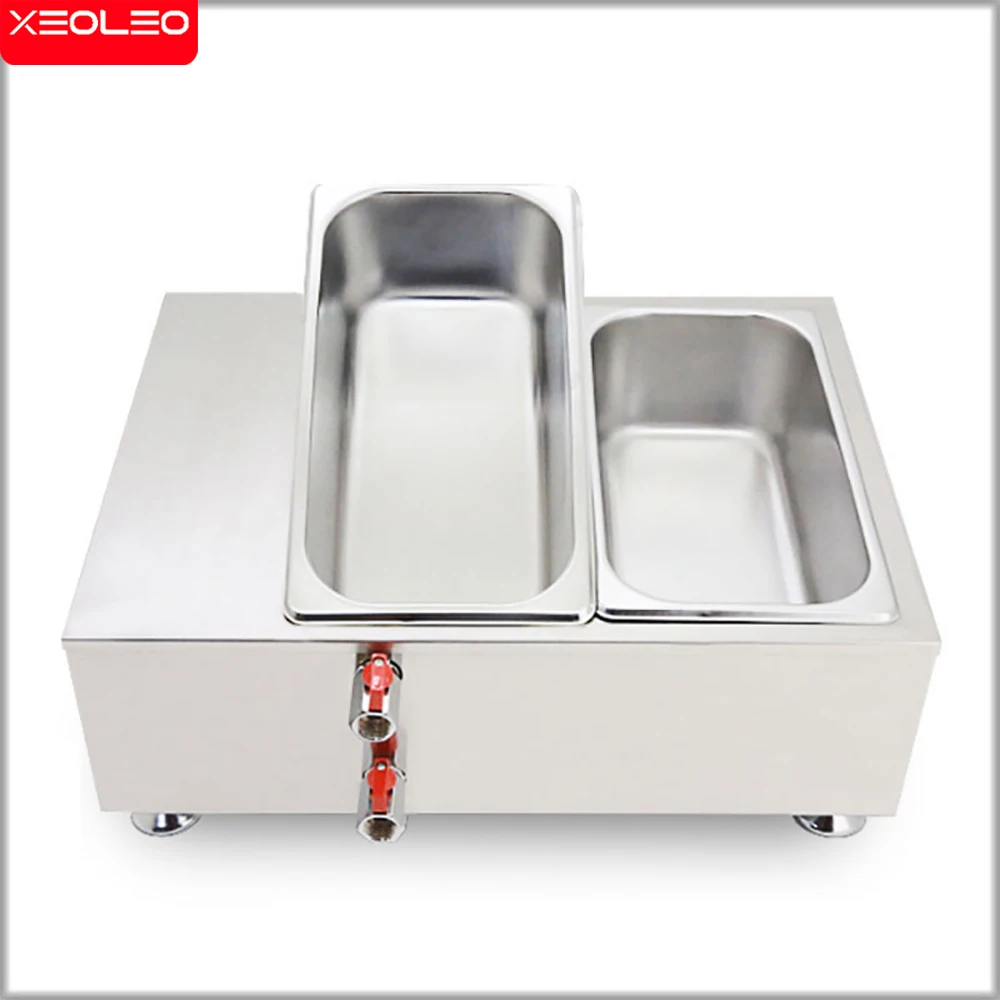 XEOLEO Chocolate Melting Pots Electric Warmer Cocoa Hot Cacao Melter Tempering Machine Commercial Two Tanks Heating Stove