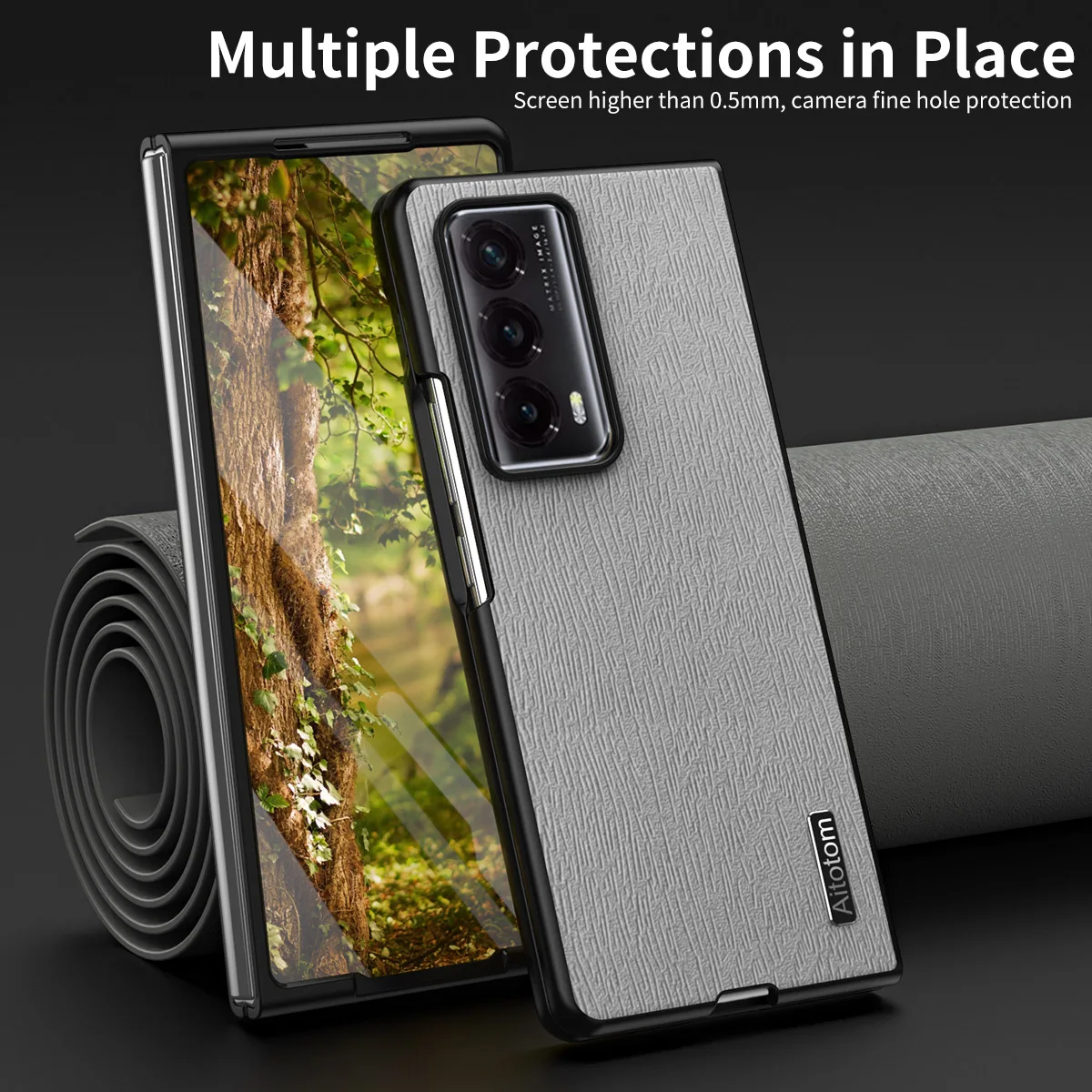

for Huawei Honor Magic Vs2 Phone Case Tree Pattern Leather Luxury Frosted Shockproof Cute Folding Cover HonorMagicVs2 VER-AN00
