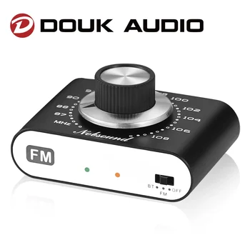 Douk Audio 휴대용 FM 라디오 튜너, 블루투스 5.0 리시버 충전식, 3.5mm 출력, 87-108Mhz