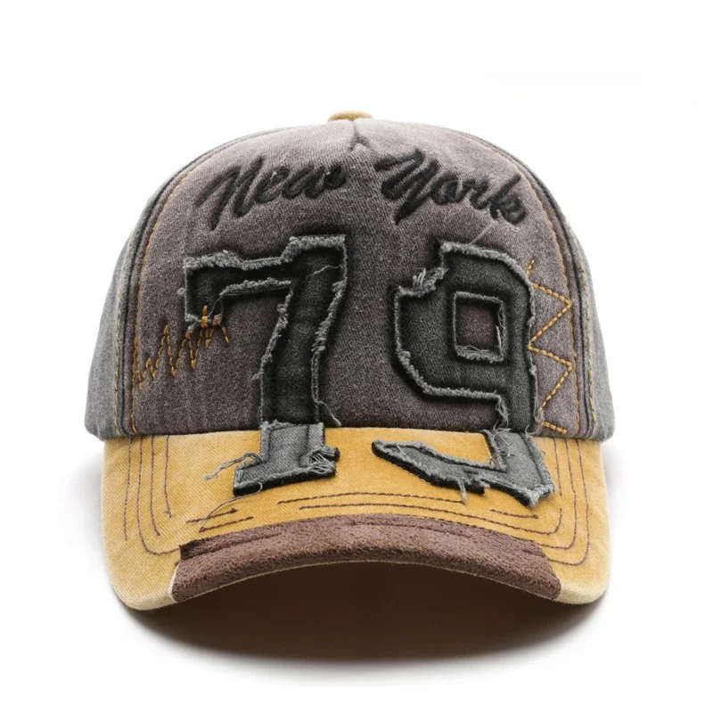 Unisex washed cotton cap Letter embroidery Adjustable Casual outdoor