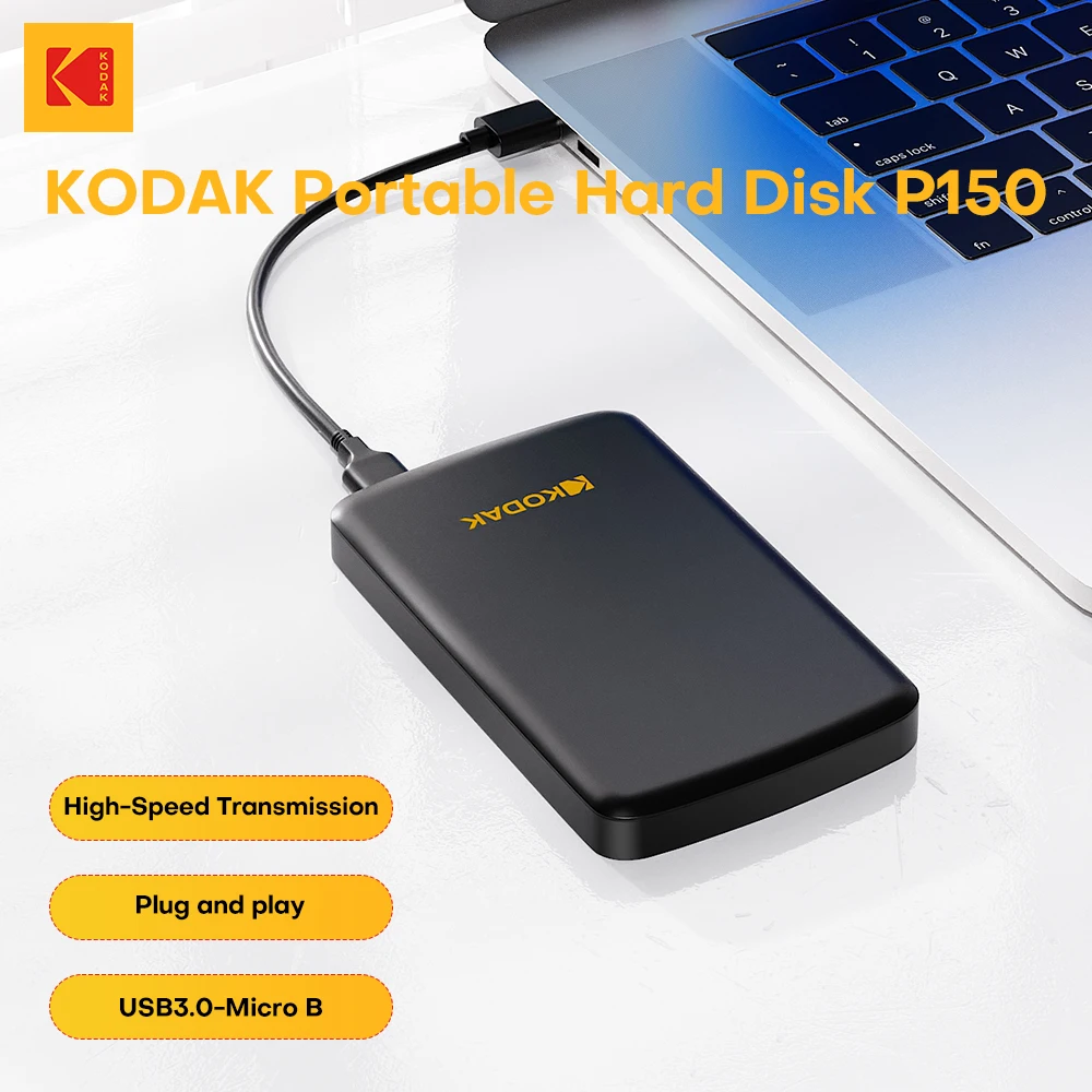 KODAK 2.5'' Portable External HDD USB3.0 High Speed 5Gbps Hard