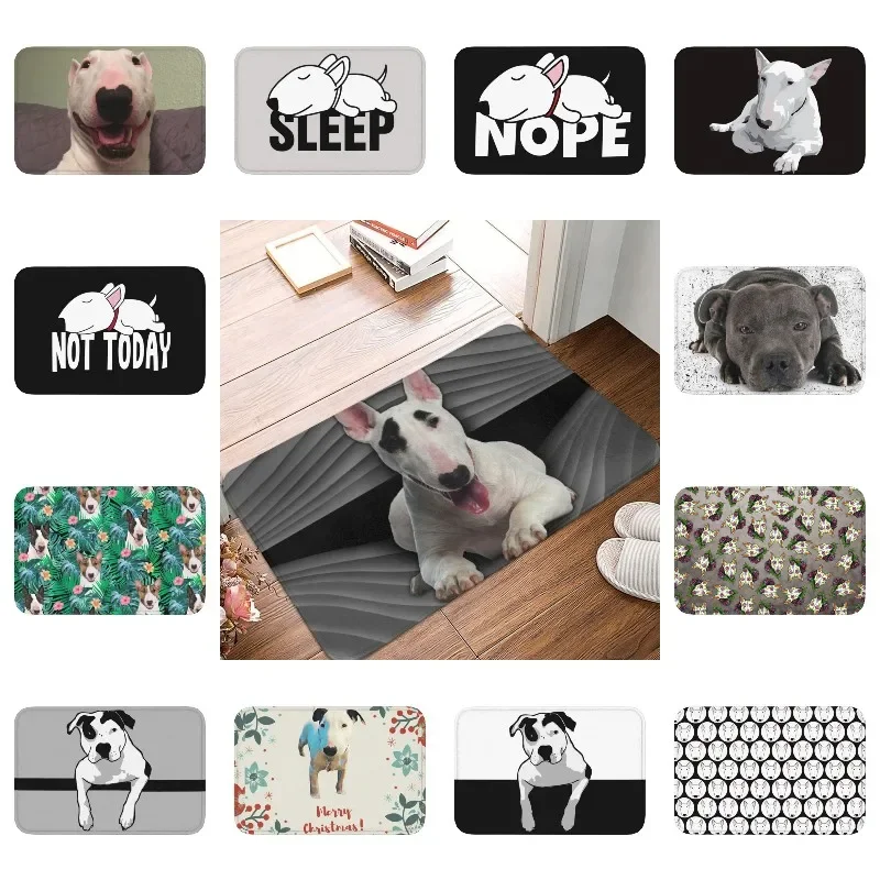 Fashion Bull Terrier Doormat Mat Anti-Slip Dog Animal Bath Kitchen Balcony Rug Carpet 40*60cm anti slip doormat