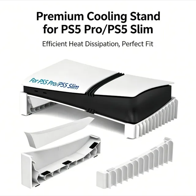 Support horizontal pour console PS5 Slim & Pro, compatible avec les éditions disque et numérique de PlayStation 5 Slim/Pro, capacité de 12 jeux. 1