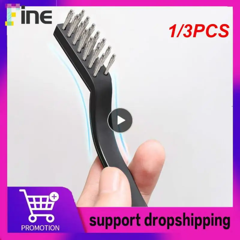 

1/3PCS lot Mini Stainless Steel Rust Brush Brass Cleaning Polishing Detail Metal Brush Wire Toothbrush Cleaning Tools Gadgets