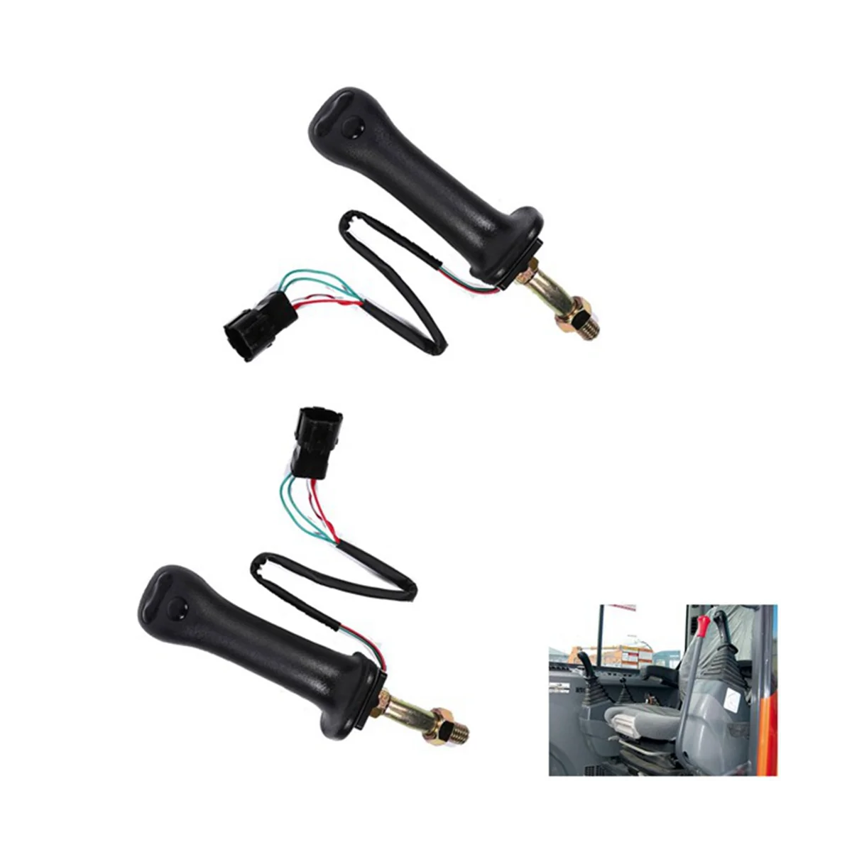 Conjunto de palanca de mando de excavadora de 3 botones, engranajes de mango para Daewoo Doosan DH DX150 215 225 300 370-9C, varilla de Control izquierda