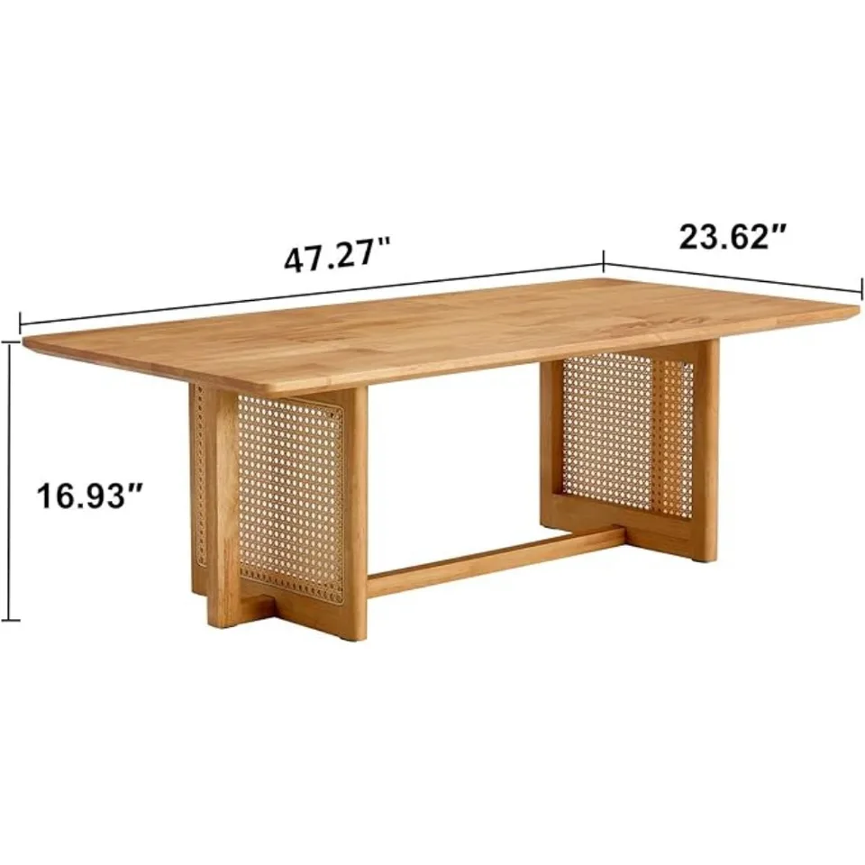 Modern Boho Rattan Coffee Table for Living Room