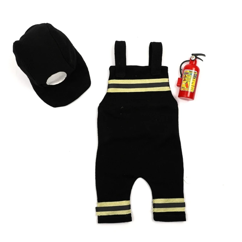 

Newborn Costume Photoshooting Outfit Fireman Uniform Romper Baby Photo Clothes Dropship