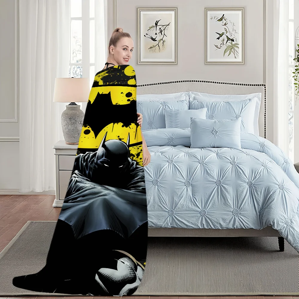 Super Hero B-BatmanS Cool Blanket Soft Plush Nap Sofa rug for Living Room Warm Office Bedroom Birthday Home Travel Kid Gifts 5