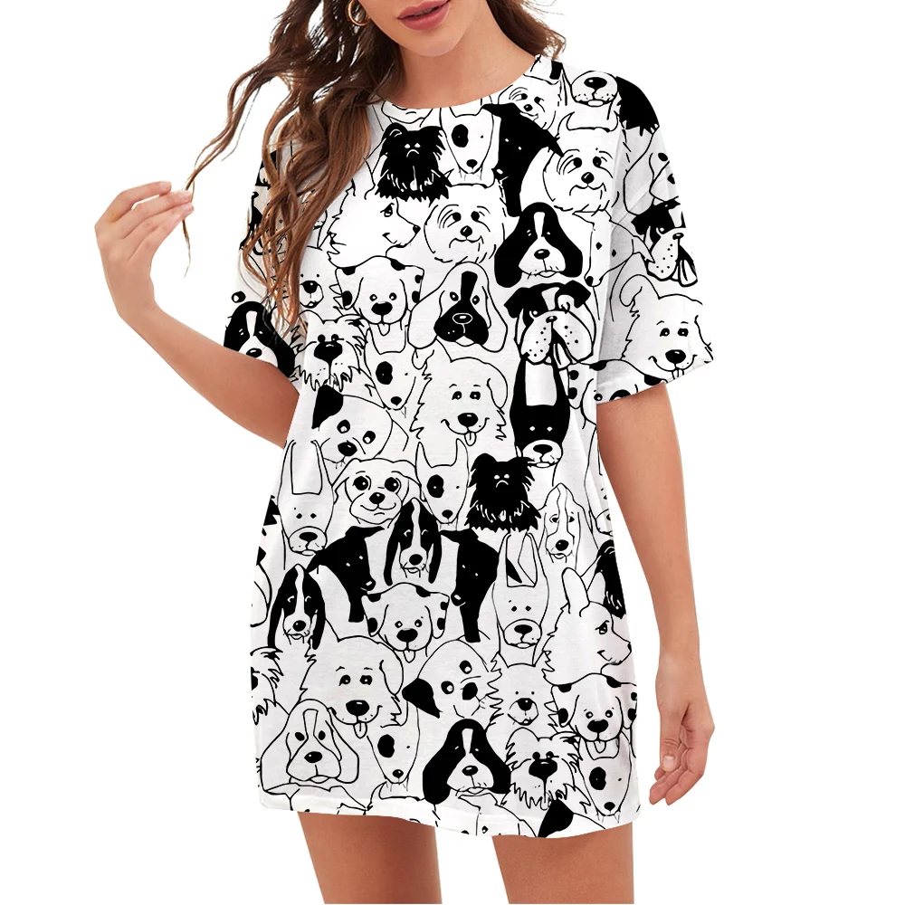 

Модная женская футболка CLOOCL с рисунком героев мультфильмов, щенков, 3D принт, свободная футболка с круглым вырезом и коротким рукавом, повседневные топы большого размера