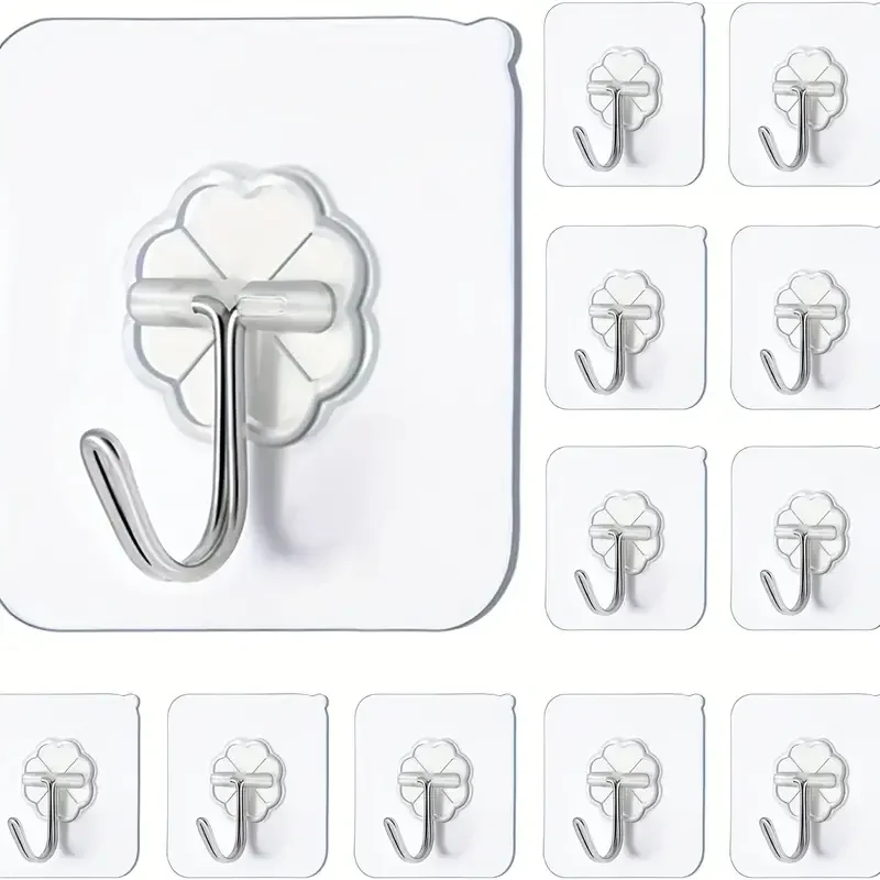 Transparent Self Adhesive Wall Hooks Heavy Duty Multi-Purpose Wall Hook Key Holder Towel Holder For Kitchen Bathroom Accessories adhesive hooks