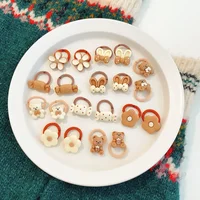 10/20/30/40/50Pcs Lot cute cartoon Bear Bunny Girl Elastic Rubber Band Headdress baby children hair accessories 4