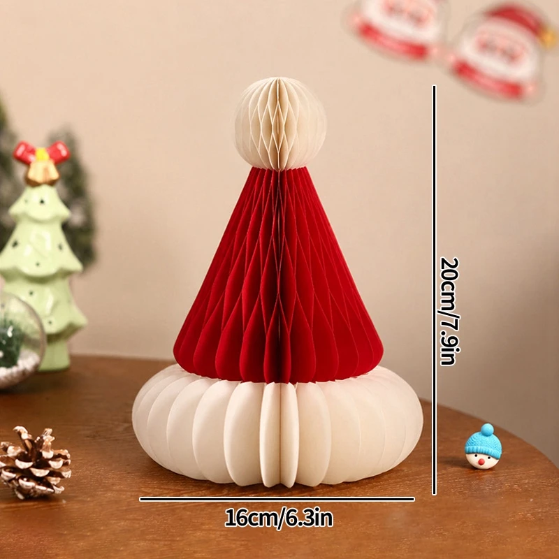 Elegant Honeycomb Christmas Tree Ornament - Festive Desk Accessory and Holiday Decoration