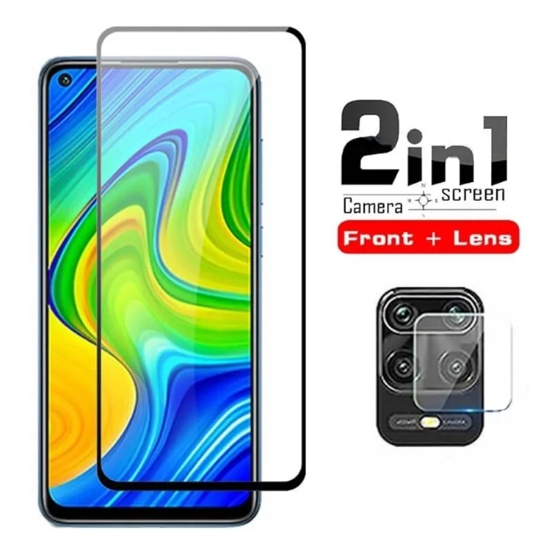 

2 In 1 Tempered Glass with Camera lens film for Xiaomi Redmi Note 9 Pro Max 9 8 7 K20 K30Pro 9A 8A 7A Screen Protectors