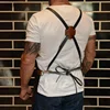 Customized Apron kitchen Outdoor barbecue apron PU leather multifunctional oil resistant work apron home and kitchen products 4