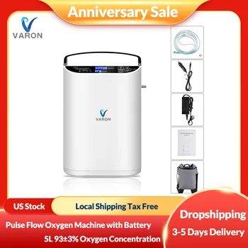 VARON-새로 산소발생기 컨트리-5 l/m 휠체어 93% 휴대용 기계, 수면/가정 및 차량 사용에 적합, 110V 미국 재고