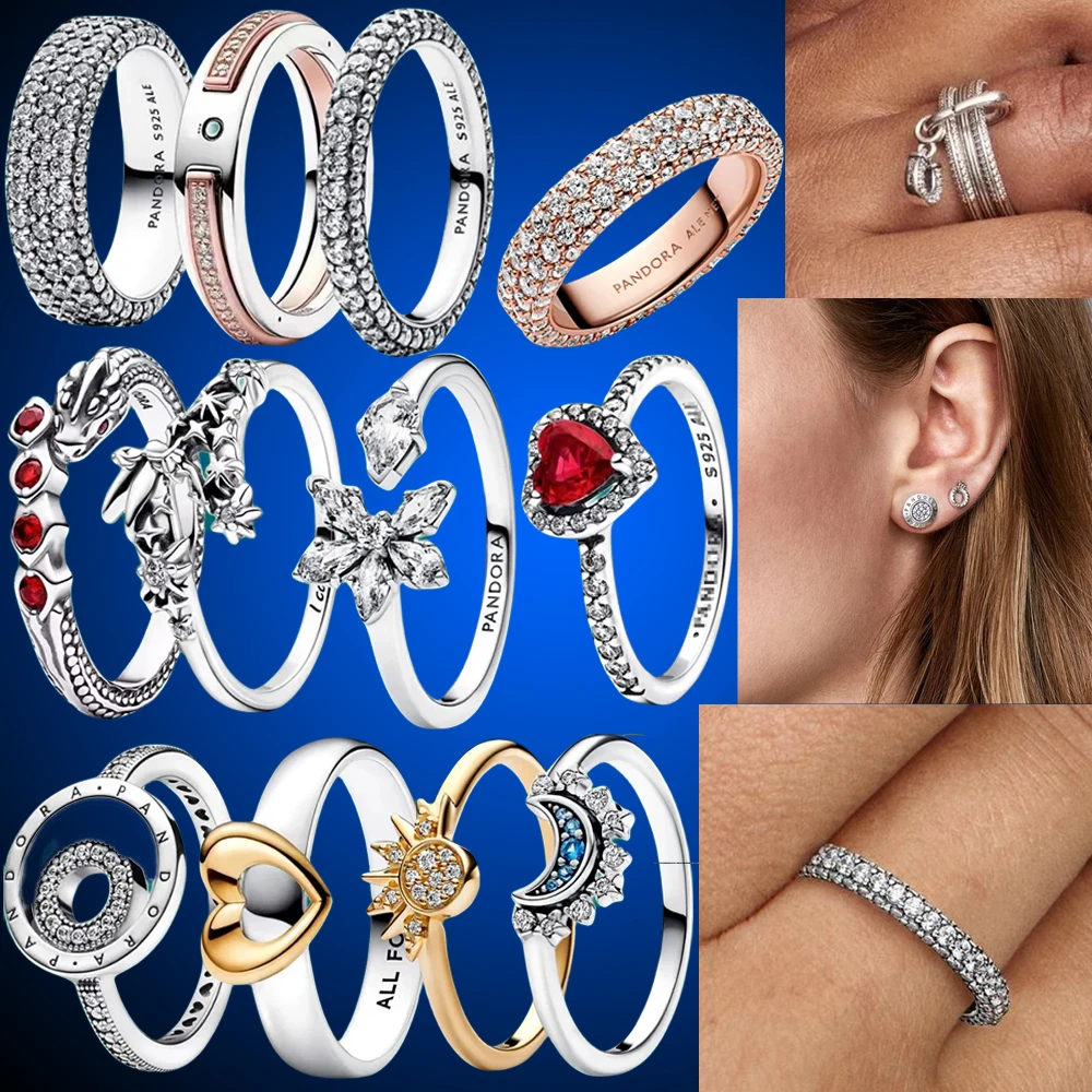 Anillo De Plata 925 Para Mujer, Sortija De Tres Anillos, Corona, Accessori Pandora Originales De , Abalorio Para Mujer