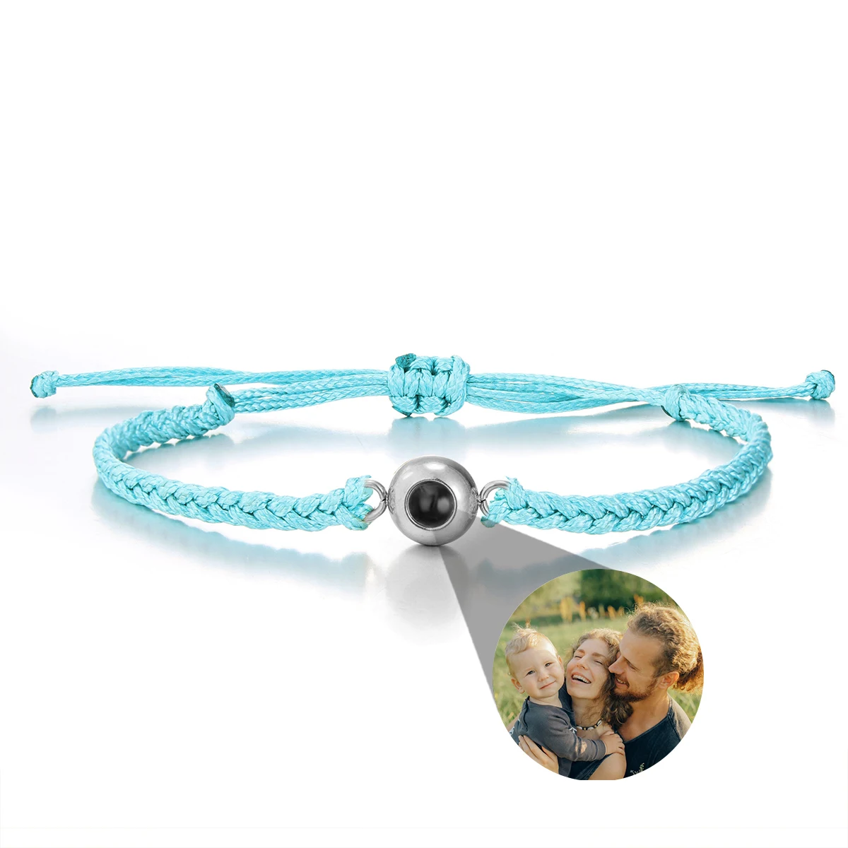 Personalized Photo Projection Bracelet - Custom Picture Inside Adjustable Braided Bracelet - View #8