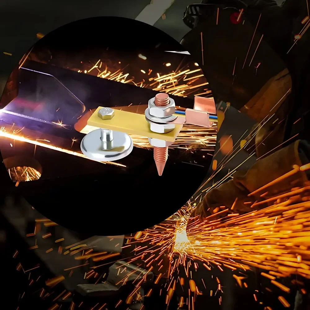 Welding Magnet Head Magnetic Welding Ground Clamp Tools Strong Magnetism Large Suction Copper Tail Welding Stability Clamps