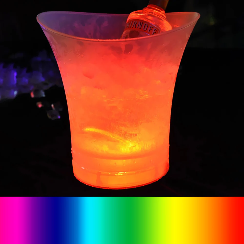4 Color LED New Waterproof Plastic LED Ice Bucket Light Up 5L Bars Night Party Champagne Beer Bucket Bars Nightclubs