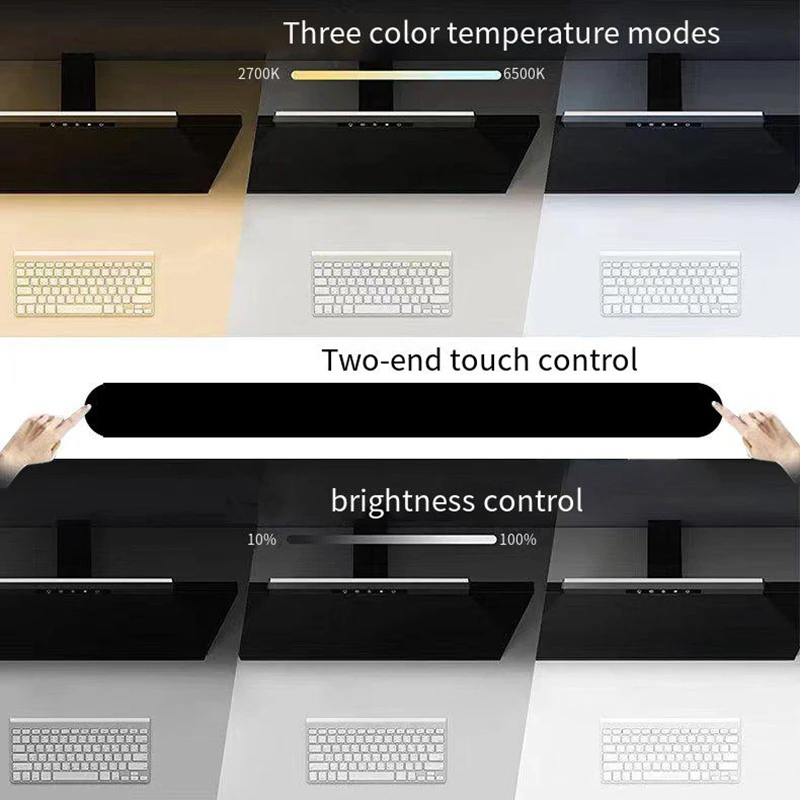 Monitor Colorido do Jogo do Rgb Que Pendura a Barra Clara Brilho Ajustável da Temperatura Controle do Toque para o Computador de Apple e hp 27006500k - Imagem 6