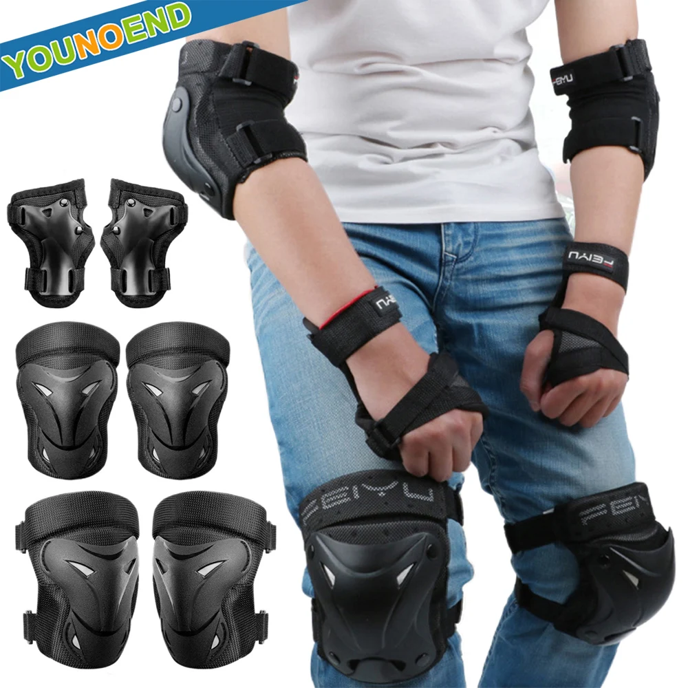 6Pcs/Set Roller Skating Protector Elbow Knee Pads Wrist Guard Kids Adults Riding Skateboard BMX Bicycle Sports Protective Gear