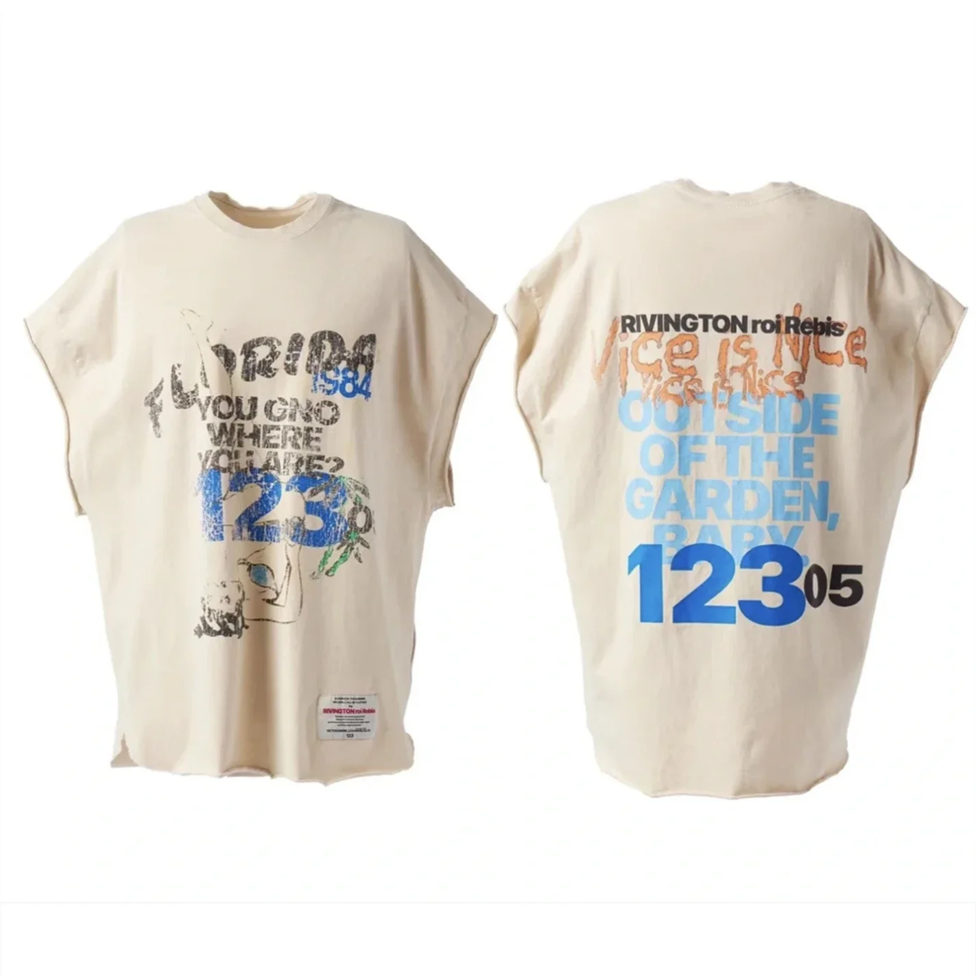 RRR-123 25SS R'CHON Muscle T-shirt Tank Tops Washed Men