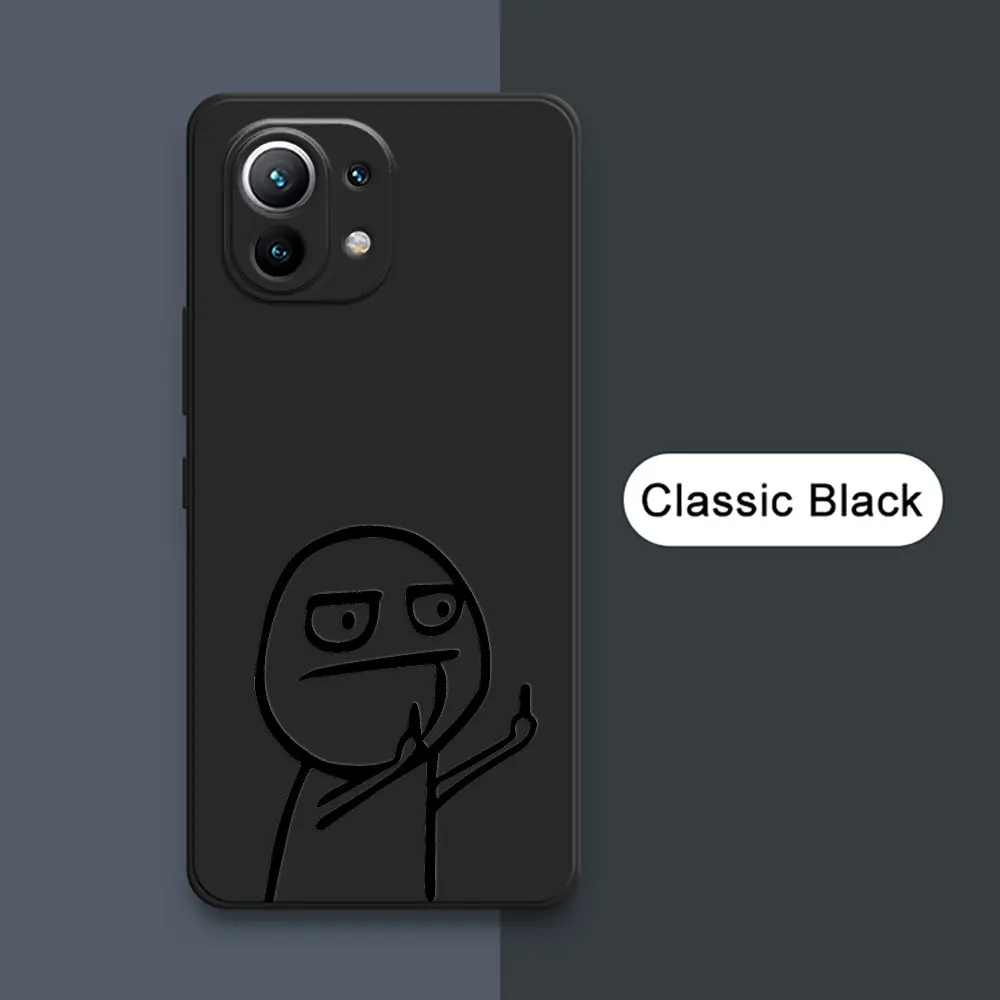 Funny Middle Finger Cute Man Phone Case For Xiaomi 13 12T 11T 10T Pro Mi 11Lite 5G NE 12 11 10 9 Lite 5G Liquid Funda Back Cover