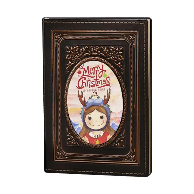 

Christmas elf vintage Hardcover Notebook 3D Embossed Art Pattern Notepads Blank Journal Sketchbook 100 Sheets Diary School Book