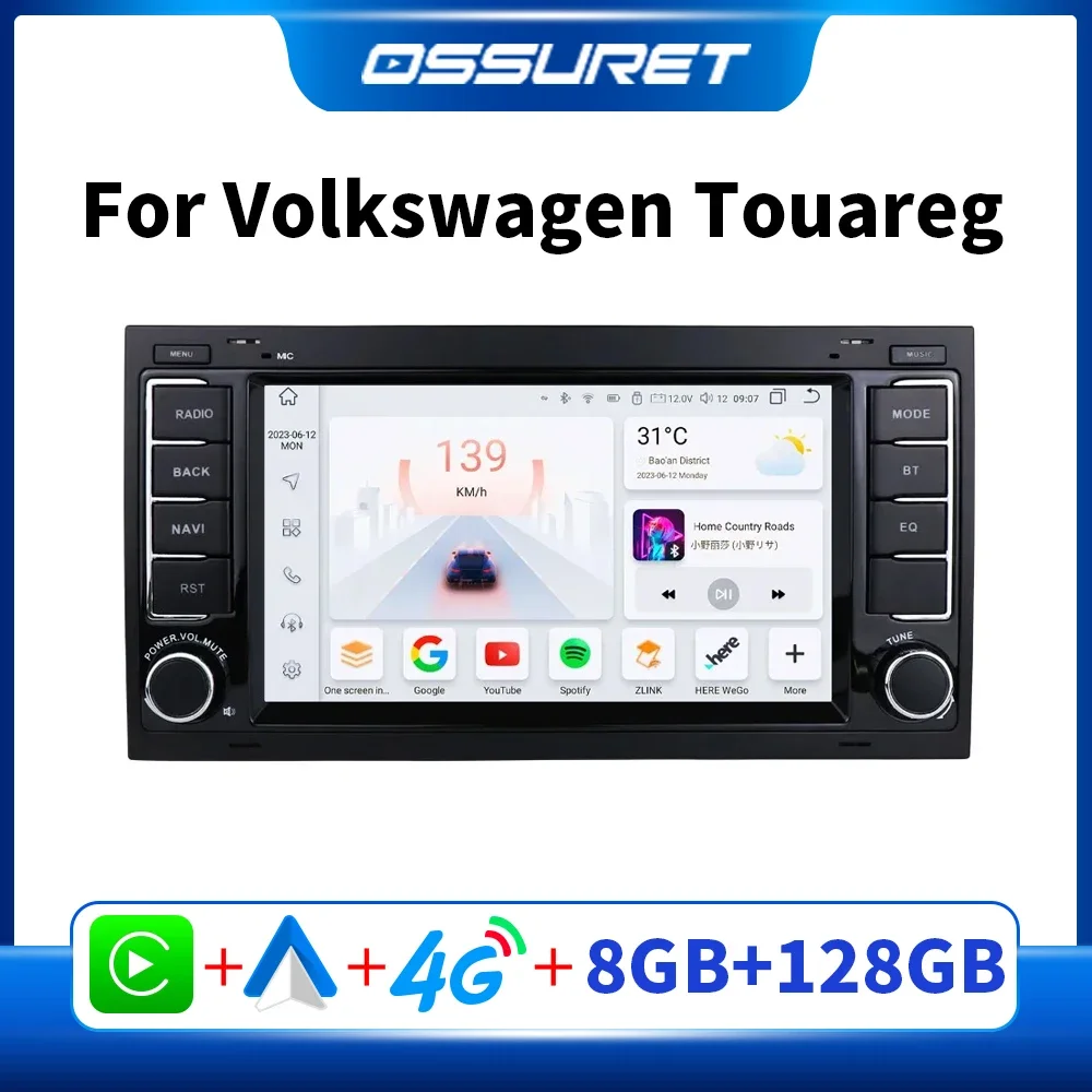 OSSURET 2Din Android Car Radio for VW Volkswagen Touareg Transporter 2004 -2011 auto Multimedia Player DSP RDS CarPlay WiFi 7862