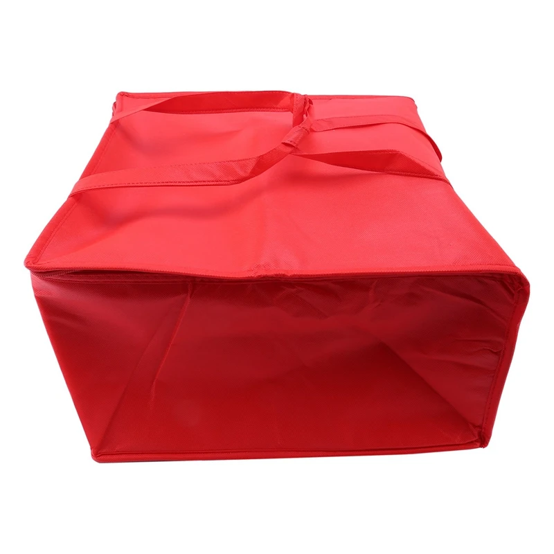

4X Foldable Large Cooler Bag Portable Food Cake Insulated Bag Aluminum Foil Thermal Box Red