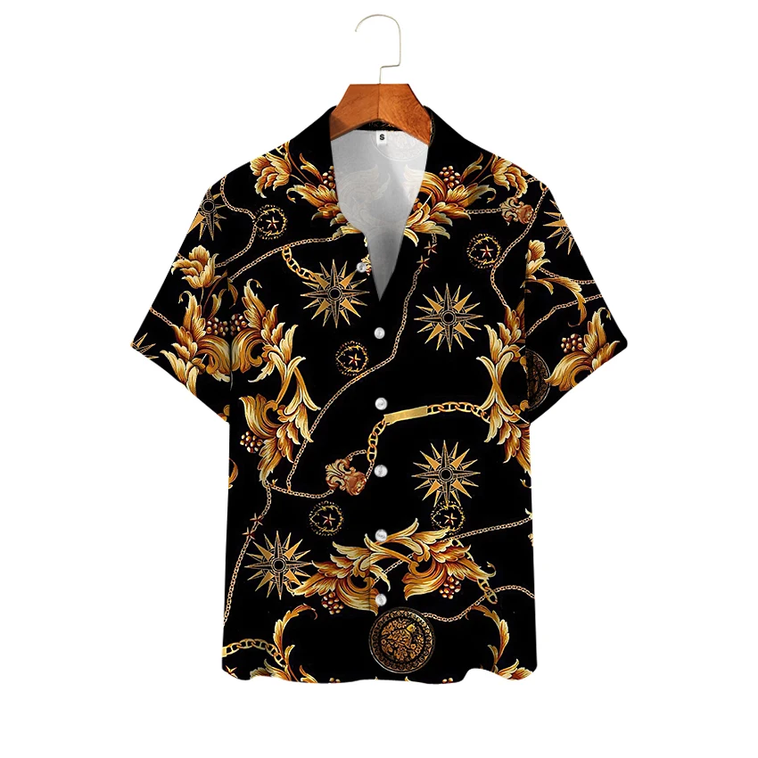 Men Shirt Hawaiian Beach Summer Casual Short Sleeve Shirt For Mens Designer Clothes Luxury Oversized Blouses 2023 New Arrival