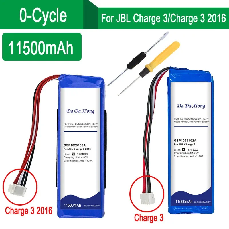 

Аккумулятор GSP1029102A, 11500 мАч, для JBL Charge 3 версии 2016, Беспроводная Bluetooth-колонка, батарея + бесплатный инструмент